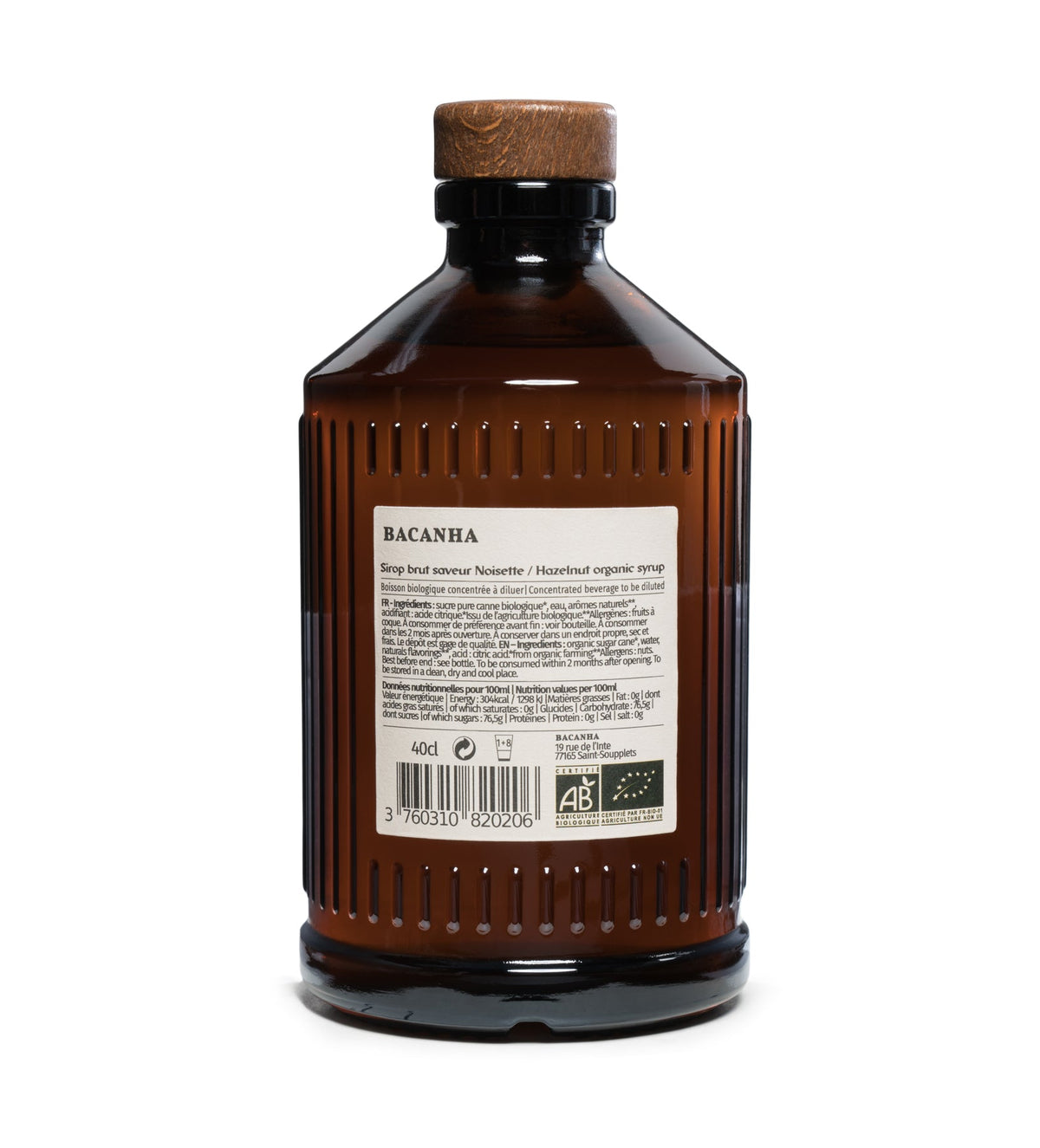 BACANHA – syrop z orzechem laskowym bio, 400 ml