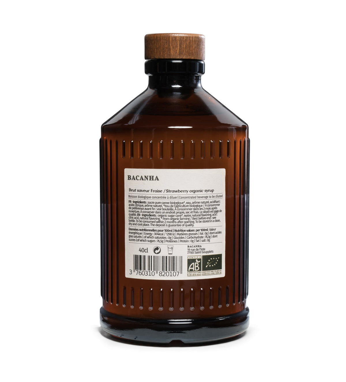 BACANHA – syrop truskawkowy bio, 400 ml